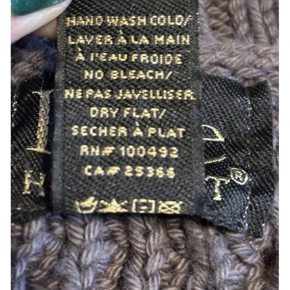 Pure Handknit Women's Oversized Grey Mixed Media Chunky Knit Pocket Sweater XS - Picture 4 of 13